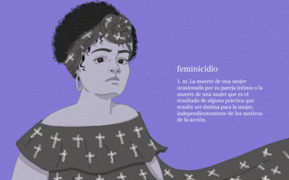 Ilustración sobre feminicidios por Michelle Dersdepanian